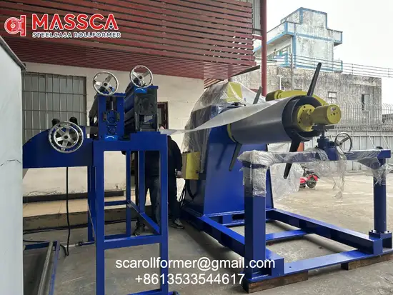 sheet metal perforation line with tension station and recoiler